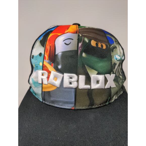 Youth Roblox Snapback Hat One Size Black Embroidered Spell Out - Picture 3 of 10